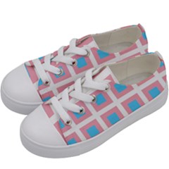 Trans Flag Squared Plaid Kids  Low Top Canvas Sneakers by WetdryvacsLair