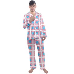 Trans Flag Squared Plaid Men s Long Sleeve Satin Pajamas Set by WetdryvacsLair