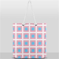 Trans Flag Squared Plaid Full Print Rope Handle Tote (large) by WetdryvacsLair