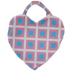 Trans Flag Squared Plaid Giant Heart Shaped Tote by WetdryvacsLair