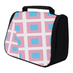 Trans Flag Squared Plaid Full Print Travel Pouch (small) by WetdryvacsLair