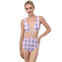 Trans Flag Squared Plaid Tied Up Two Piece Swimsuit View1