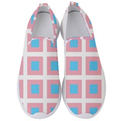 Trans Flag Squared Plaid Men s Slip On Sneakers by WetdryvacsLair