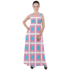 Trans Flag Squared Plaid Empire Waist Velour Maxi Dress