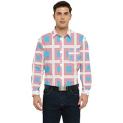 Trans Flag Squared Plaid Men s Long Sleeve Pocket Shirt  by WetdryvacsLair