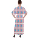 Trans Flag Squared Plaid V-Neck Boho Style Maxi Dress View2