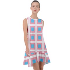 Trans Flag Squared Plaid Frill Swing Dress by WetdryvacsLair