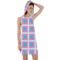 Trans Flag Squared Plaid Racer Back Hoodie Dress by WetdryvacsLair