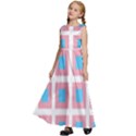 Trans Flag Squared Plaid Kids  Satin Sleeveless Maxi Dress View2