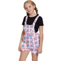 Trans Flag Squared Plaid Kids  Short Overalls View2