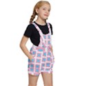 Trans Flag Squared Plaid Kids  Short Overalls View3