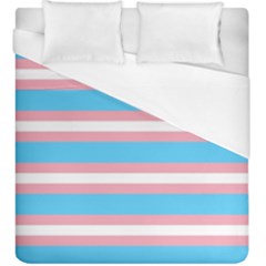 Trans Flag Stripes Duvet Cover (king Size)