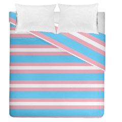 Trans Flag Stripes Duvet Cover Double Side (queen Size) by WetdryvacsLair