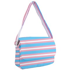 Trans Flag Stripes Courier Bag by WetdryvacsLair