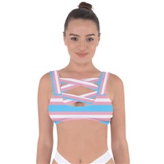 Trans Flag Stripes Bandaged Up Bikini Top by WetdryvacsLair