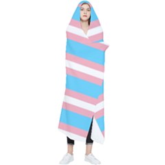 Trans Flag Stripes Wearable Blanket