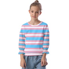 Trans Flag Stripes Kids  Cuff Sleeve Top