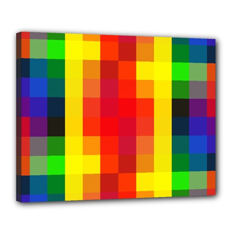 Pride Plaid Canvas 20  X 16  (stretched)