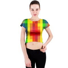 Pride Plaid Crew Neck Crop Top by WetdryvacsLair