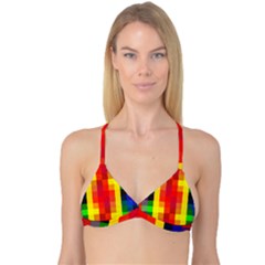 Pride Plaid Reversible Tri Bikini Top by WetdryvacsLair