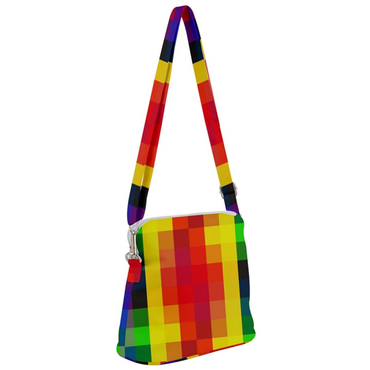 Pride Plaid Zipper Messenger Bag