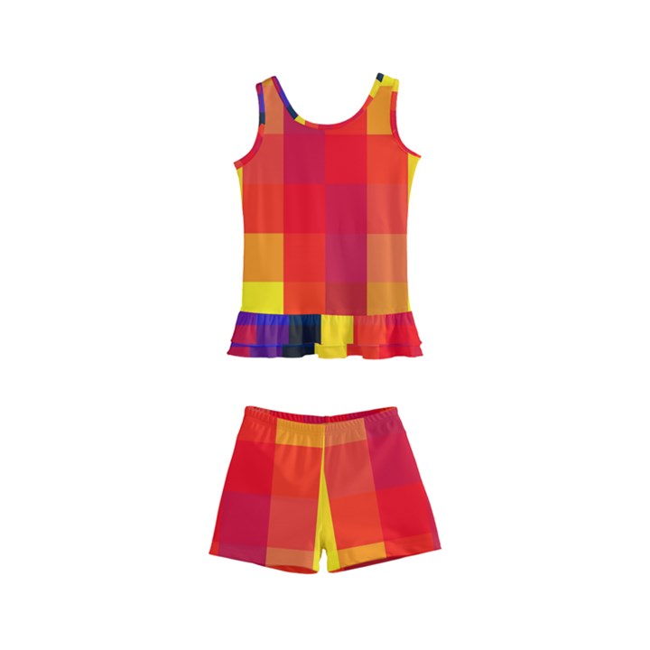 Pride Plaid Kids  Boyleg Swimsuit