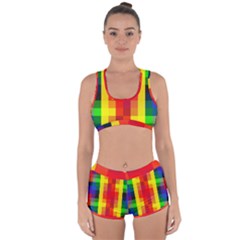 Pride Plaid Racerback Boyleg Bikini Set by WetdryvacsLair