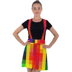 Pride Plaid Velvet Suspender Skater Skirt by WetdryvacsLair