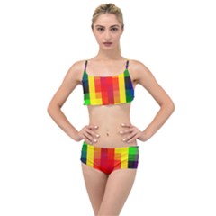 Pride Plaid Layered Top Bikini Set by WetdryvacsLair