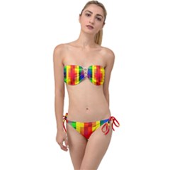 Pride Plaid Twist Bandeau Bikini Set by WetdryvacsLair