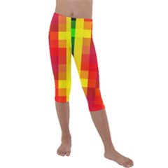 Pride Plaid Kids  Lightweight Velour Capri Leggings  by WetdryvacsLair