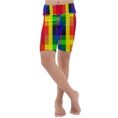 Pride Plaid Kids  Lightweight Velour Cropped Yoga Leggings by WetdryvacsLair