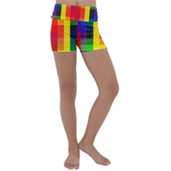 Pride Plaid Kids  Lightweight Velour Yoga Shorts by WetdryvacsLair