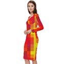 Pride Plaid Long Sleeve V-Neck Bodycon Dress  View2