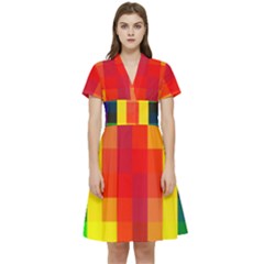 Pride Plaid Short Sleeve Waist Detail Dress by WetdryvacsLair