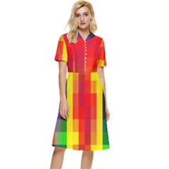 Pride Plaid Button Top Knee Length Dress by WetdryvacsLair