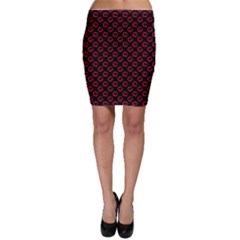 Red Lips Kiss Glitter Bodycon Skirt by idjy