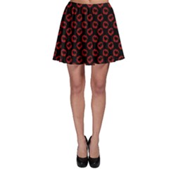 Red Lips Kiss Glitter Skater Skirt by idjy