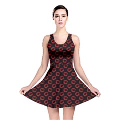 Red Lips Kiss Glitter Reversible Skater Dress by idjy