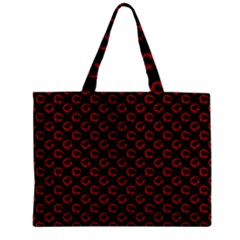 Red Lips Kiss Glitter Zipper Mini Tote Bag by idjy