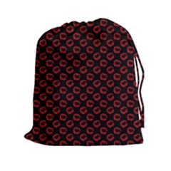 Red Lips Kiss Glitter Drawstring Pouch (2xl) by idjy