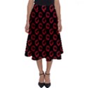 Red Lips Kiss Glitter Perfect Length Midi Skirt View1