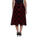 Red Lips Kiss Glitter Perfect Length Midi Skirt View2