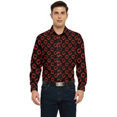 Red Lips Kiss Glitter Men s Long Sleeve  Shirt by idjy