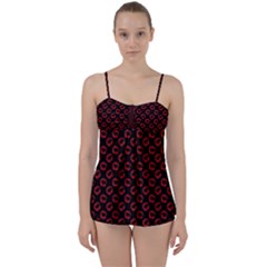 Red Lips Kiss Glitter Babydoll Tankini Set by idjy