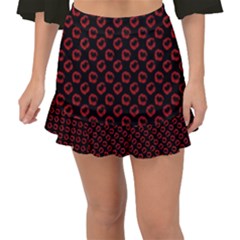 Red Lips Kiss Glitter Fishtail Mini Chiffon Skirt by idjy