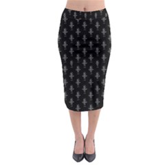 Sketchy Style Funny Skeletons Motif Drawing Midi Pencil Skirt by dflcprintsclothing