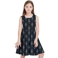 Sketchy Style Funny Skeletons Motif Drawing Kids  Skater Dress by dflcprintsclothing