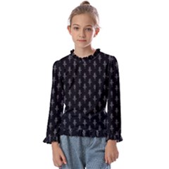 Sketchy Style Funny Skeletons Motif Drawing Kids  Frill Detail Tee