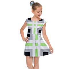 Agender Flag Plaid Kids  Cap Sleeve Dress by WetdryvacsLair